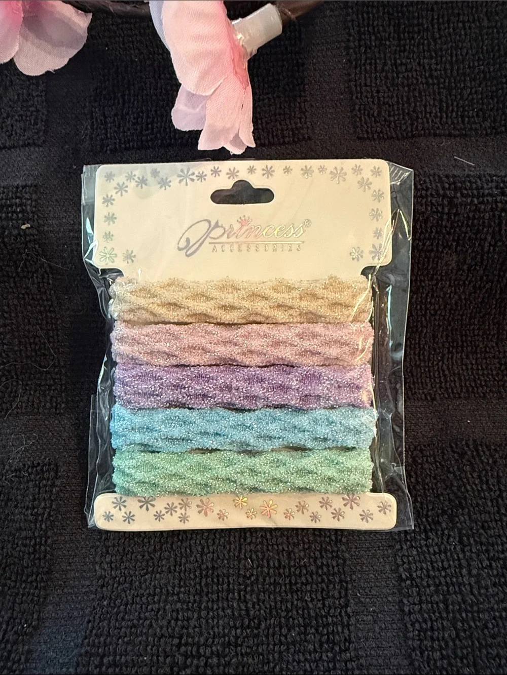 Princess Accessories Sparkle Elastic Hair Ties - Pastel Multi